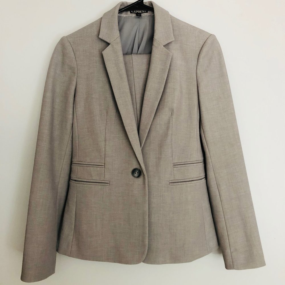 EXPRESS Gray Ankle Pant Suit - Blazer & Pant